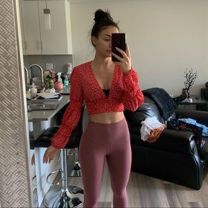 Beginning Boutique Red Long Sleeve Crop